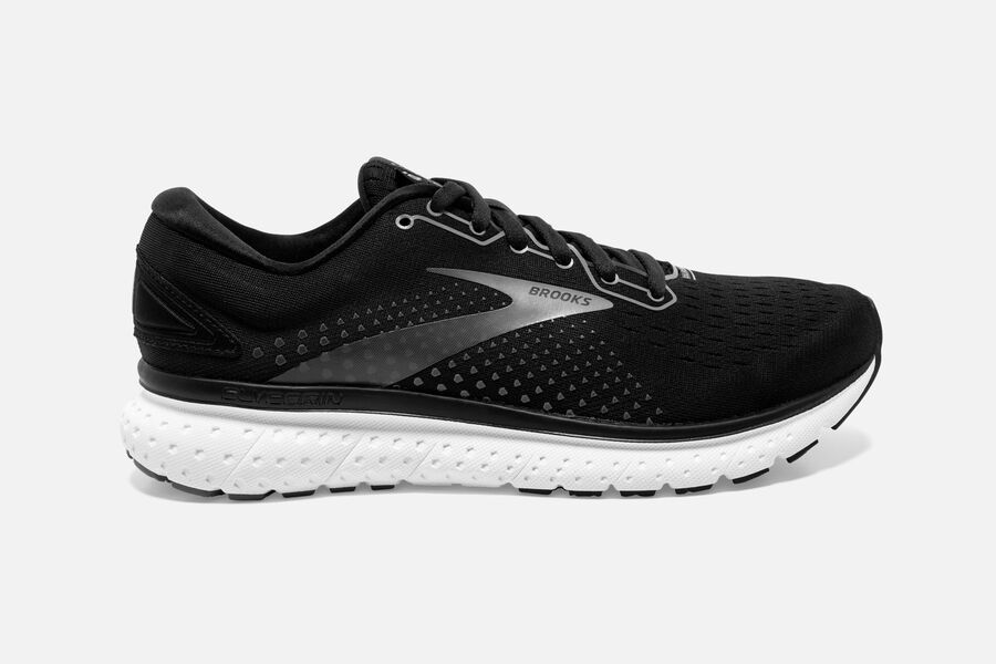 Brooks Running Shoes - Glycerin 18 Road Womens - Black/White - XDR-896120